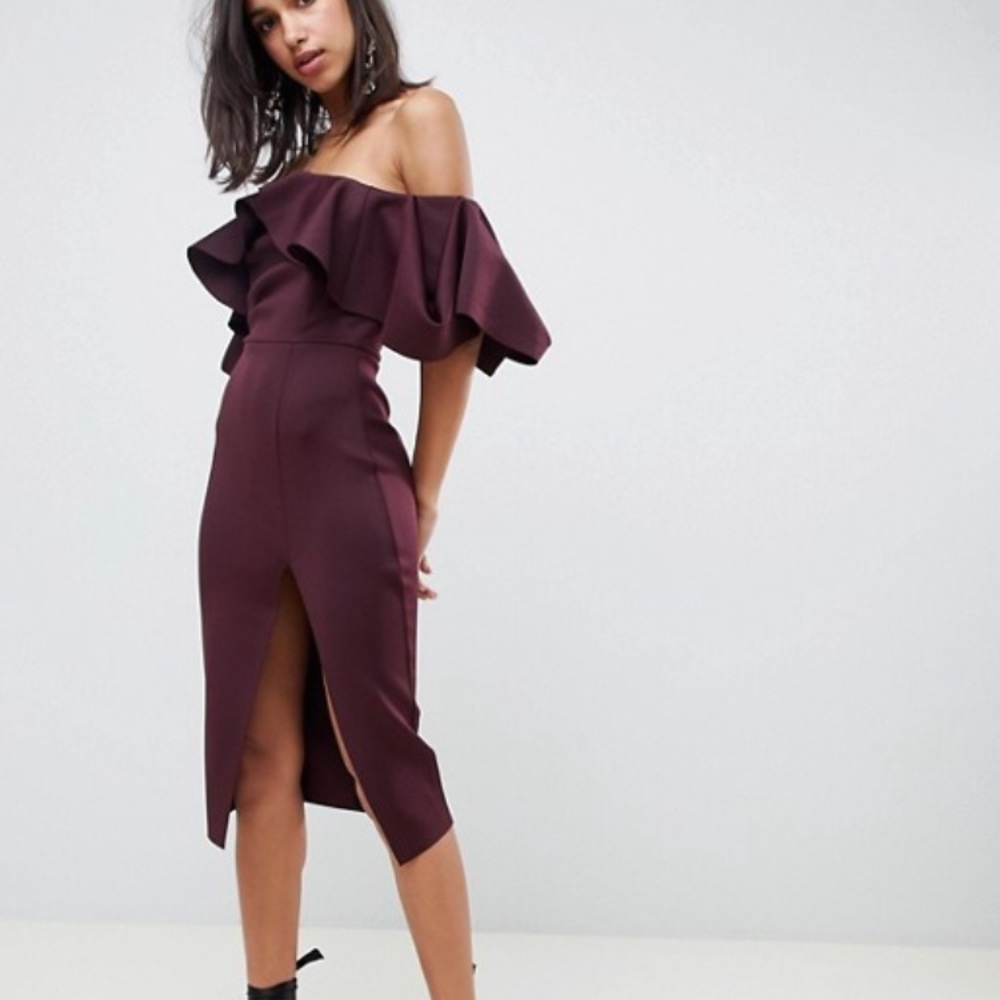 ASOS Strapless Scuba MIDI Dress - size 6